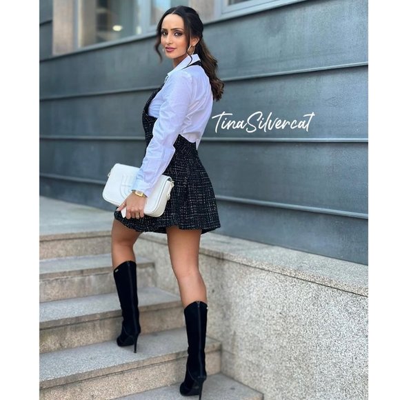 BLOGGER'S FAVE! Zara Contrasting Tweed Mini Dress NWT - Picture 11 of 16